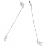 Teardrop Tassel Long Chain Drop Earrings - close-up detail 4 | Floysun