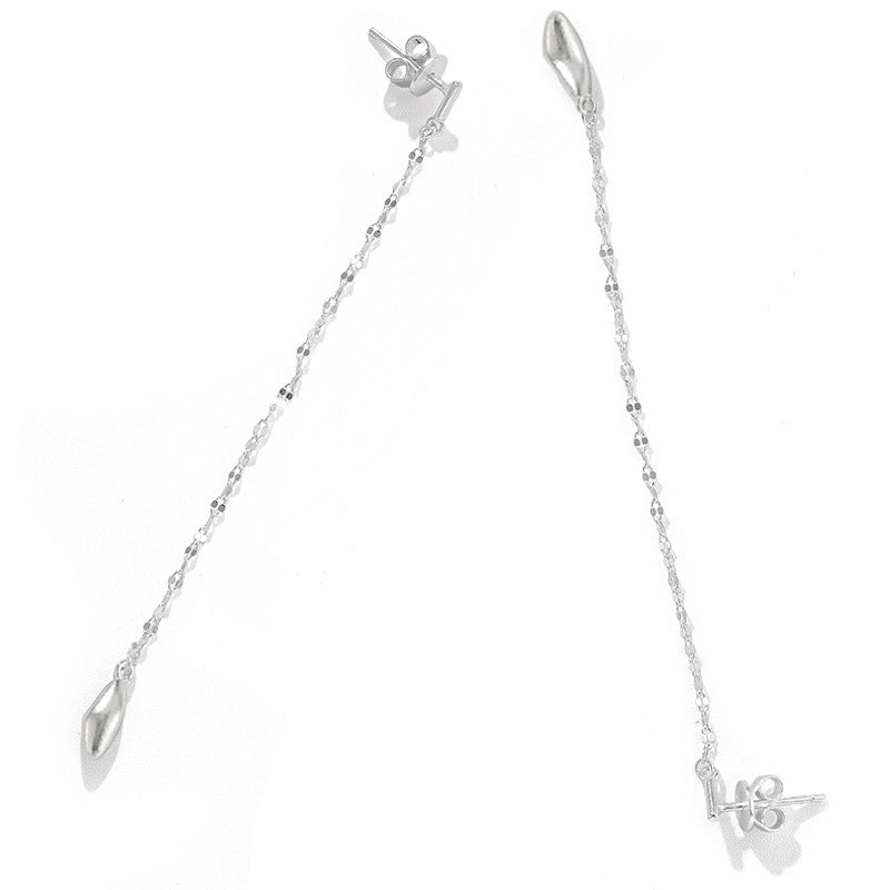 Teardrop Tassel Long Chain Drop Earrings - close-up detail 4 | Floysun