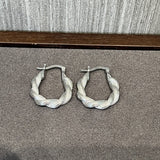 Vintage Sterling Silver Twisted Rope Hoop Earrings