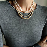 Single Lava Pearl Necklace