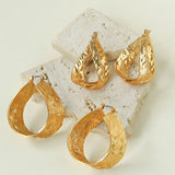 Hammered Sculptural Gold Hoop Earrings