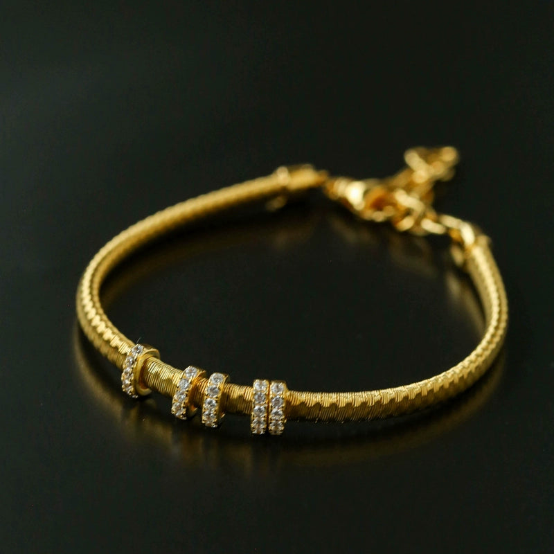 Italian Vintage-Inspired 925 Silver Brushed Flex Bracelet