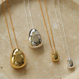 Stylish Small Water Drop Pendant Necklace - Sterling Silver