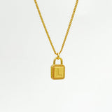 925 Sterling Silver Lock Alphabet Necklace