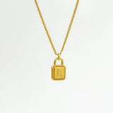 925 Sterling Silver Lock Alphabet Necklace