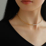 Mini Beaded Asymmetrical Pearl Necklace