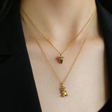 Cute Bear Strawberry Necklace