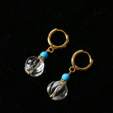 Turquoise Glass Lantern Drop Earrings