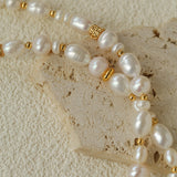 Vintage Baroque Pearl Shell Pendant Adjustable Choker Necklace