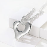 Japanese Minimalist Polished Heart Pendant Necklace