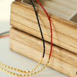 Mini Beaded Asymmetrical Red Agate Necklace