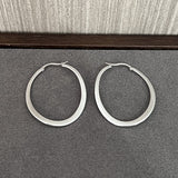 Twisted Oval 925 Silver Hoop Earrings