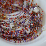 Mother-of-Pearl Initial Colorful Zircon Beaded Necklace