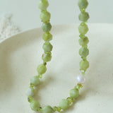Handmade Natural Southern Jade & Peridot Pearl Necklace