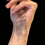 Italian Lace Crystal Tassel Earrings - Handcrafted S925 Sterling Silver  Baroque Chandelier Earrings