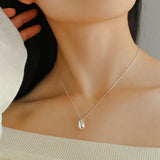 Stylish Small Water Drop Pendant Necklace - Sterling Silver