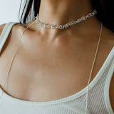 Multi-Wear Hollow Lace Adjustable Pull-Tie Choker Necklace
