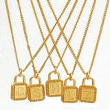 925 Sterling Silver Lock Alphabet Necklace