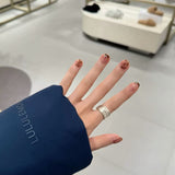 Embossed Feather Wide Band Ring