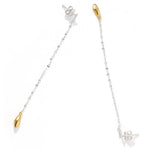 Teardrop Tassel Long Chain Drop Earrings - side view 4 | Floysun