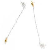 Teardrop Tassel Long Chain Drop Earrings - side view 4 | Floysun