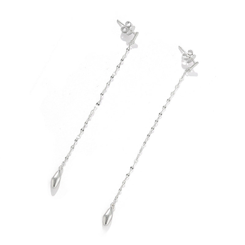 Teardrop Tassel Long Chain Drop Earrings - styled view 4 | Floysun