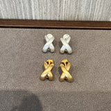 Minimalist Brushed Metal Cross Earrings