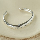Minimal Scattered Mixed-Cut Zircon Open Cuff Bracelet