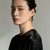 Wrapped Gold Frame Natural Baroque Pearl Drop Earrings