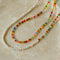 Two-piece colourful glass bead and freshwater pearl necklace layering set