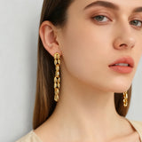 Sculptural Interlocking Link Drop Earrings