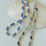 Handmade Ceramic Conch Freshwater Pearl Necklace