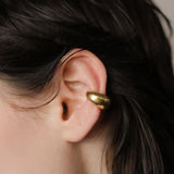 Vintage Japanese-Style 925 Silver Chunky C-Shaped Ear Cuff