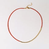 Mini Beaded Asymmetrical Red Agate Bead Bracelet