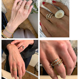 Bubble Triple Layer Spiral Bezel CZ Ring