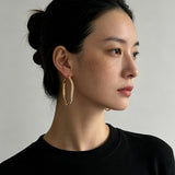 Vintage Hammered Mini Pearl Statement Hoop Earrings