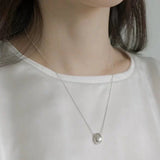 Minimalist Organic Oval Pendant Necklace