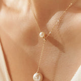COCOKIM Embellished Series Adjustable Y-Shaped Pearl Necklace