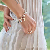 Geometric Link Openwork Band Ring - alternate angle | Floysun