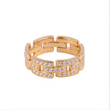Half Pavé Tank Link Statement Ring - alternate angle | Floysun