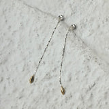 Teardrop Tassel Long Chain Drop Earrings - scale view 3 | Floysun