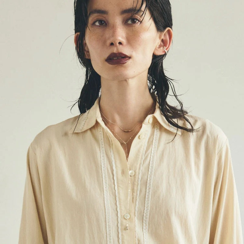 Teardrop Lariat Long Y Necklace - side view | Floysun