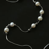 Multi-Wear Styles Adjustable Sliding Freshwater Pearl Smile Long Necklace