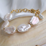 Elegant Rebellion Baroque Pearl Statement Bracelet