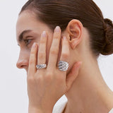Twisted Braided Statement Ring - Wide