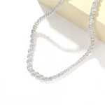 Silver graduated bezel-set cubic zirconia necklace