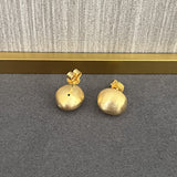 Handcrafted Irregular Brushed “Little Silver Bean” Earrings