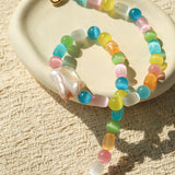 Dopamine Colorful Cat's Eye Baroque Necklace