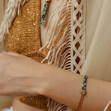 Designer Double Chain & Mixed Natural Stone Bracelets