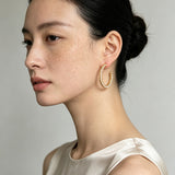 Vintage Hammered Mini Pearl Statement Hoop Earrings